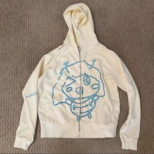 Beabadoobee The Space in Between Tour Zip-Up White Hoodie COACHELLA